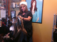 Pazazz Salon & Beauty Supply Customer getting hair cut by shari